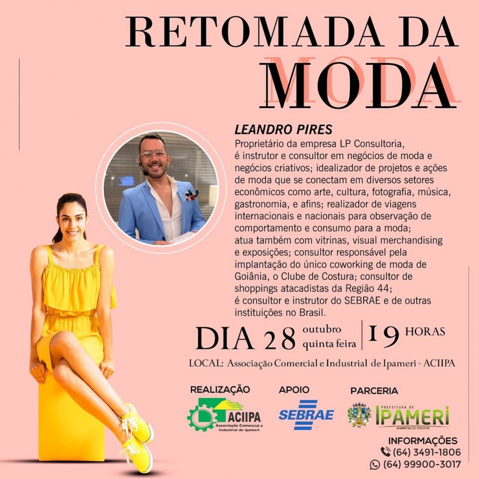 Palestra RETOMADA DA MODA – Prefeitura Municipal de Ipameri