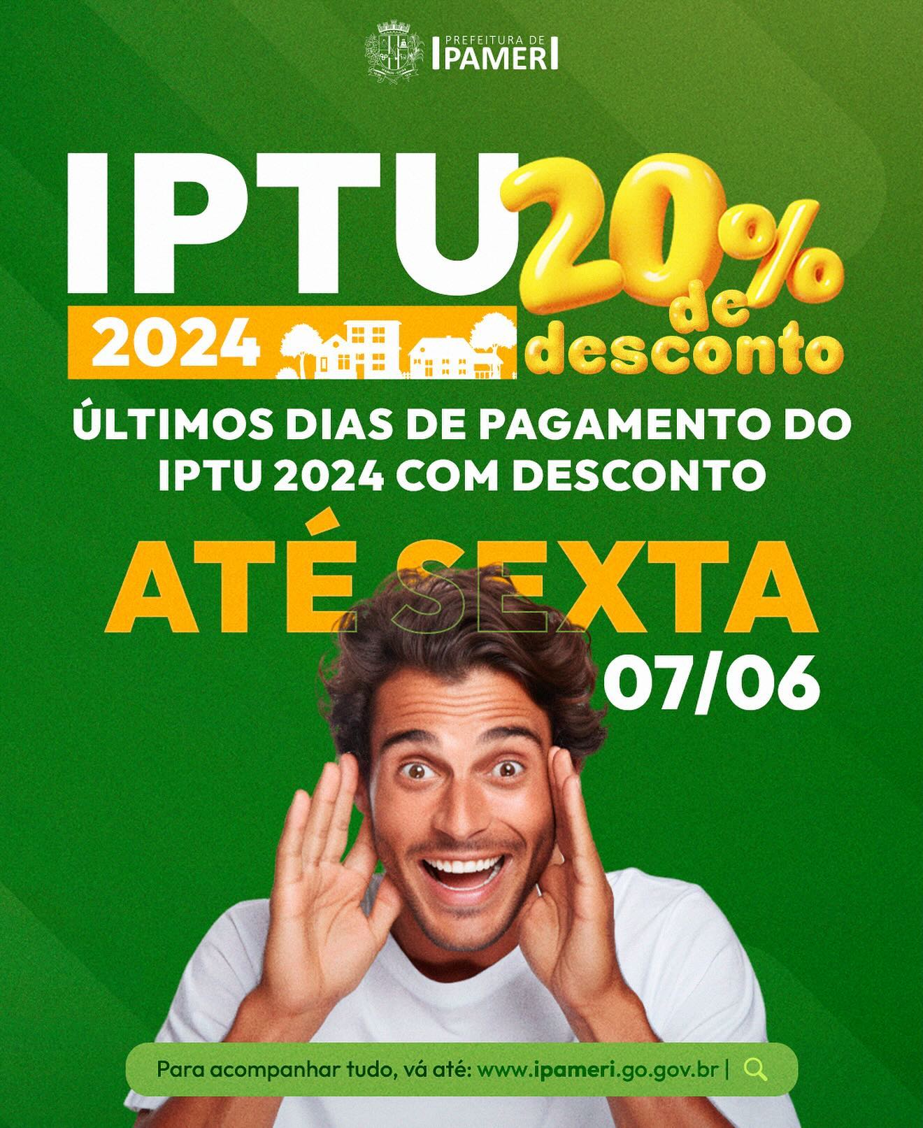 Últimos dias de pagamento do IPTU 2024 com desconto em Ipameri